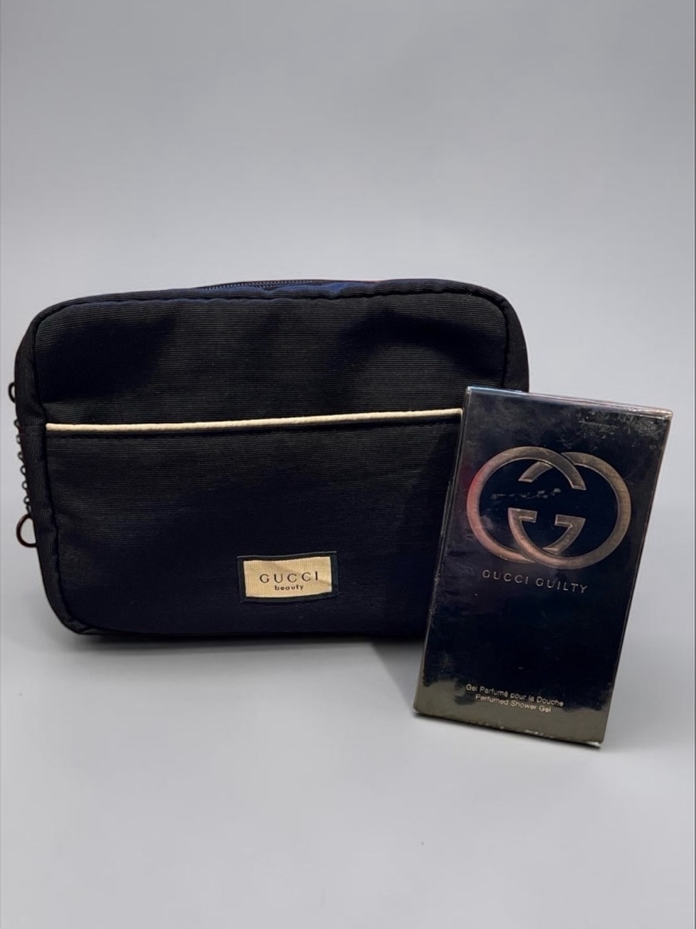Gucci Beauty Cosmetics Pouch with Gucci Guilty Shower Gel 200ml.